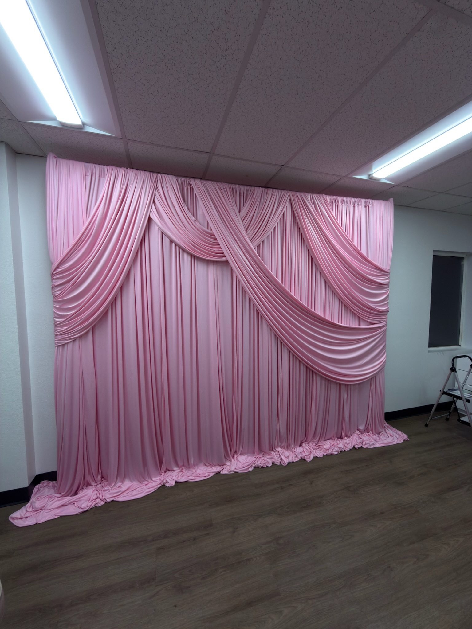 Valentine's Day backdrop installation for El Sombrero Restaurant, Salem OR